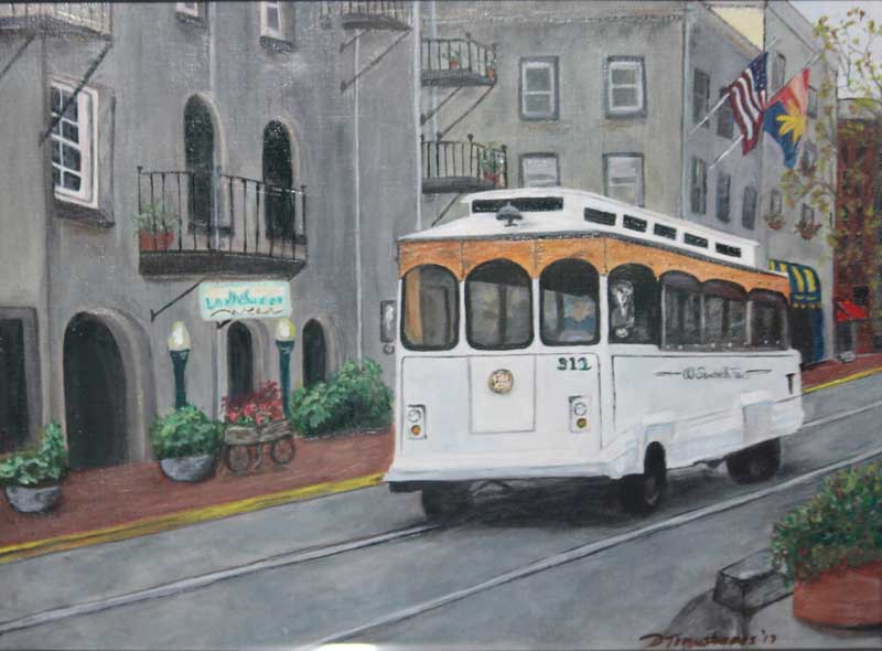 Deborah Tomushunas Artist of the Month's artwork entitled Savannah Trolley