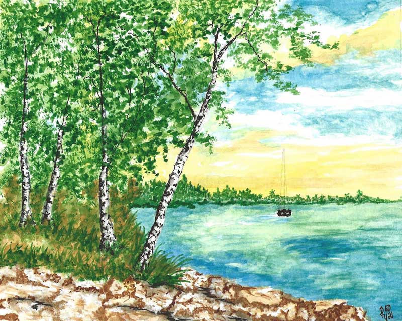 David Desjardins artwork entitled Summer Sail on the Lake as MSAA's June 2022 Artist of the Month