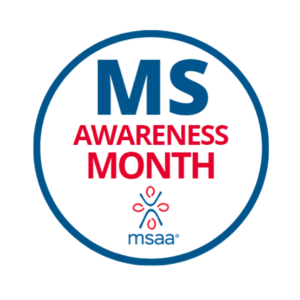 MS Awareness Month 2026 badge to signify that March is Multiple Sclerosis Awareness Month
