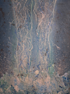 Artwork from MSAA's March 2026 Artist of the Month, Leidy Burgos, entitled "Uneasy Shockwave